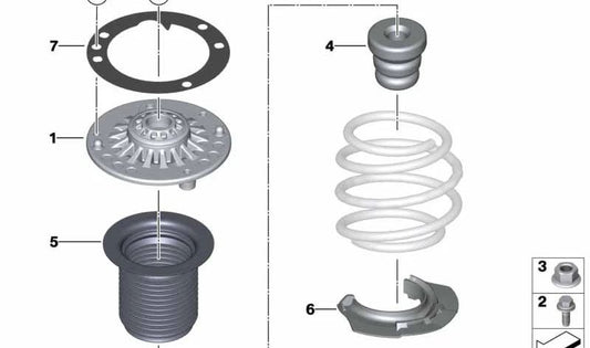 Cojinete de suspensión OEM 31305A3D512 para BMW F20, F21, F22, F23, F30, F30N, F35, F35N. Pieza original BMW.