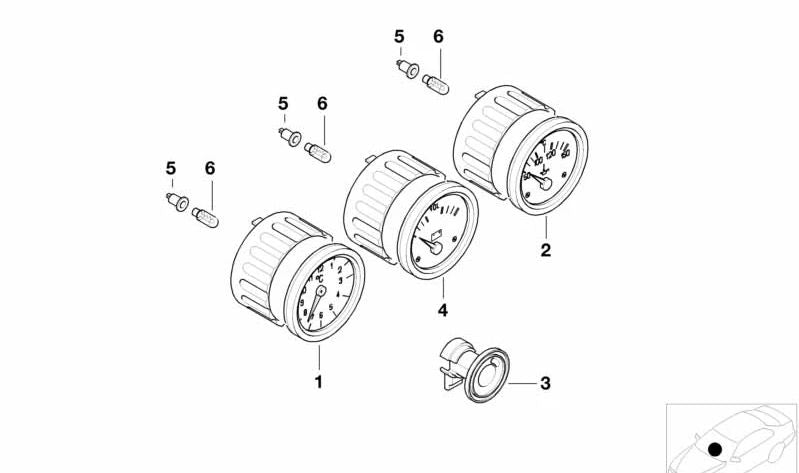 Voltímetro OEM 62132695215 para BMW E36 y Z3. Indicador de voltaje original BMW para cuadro de instrumentos. Repuesto original BMW.