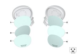 Cristal retrovisor derecho calefactable convexo OEM 51167366040 para MINI F20, F54, F55, F56, F57, F60. Recambio original MINI.