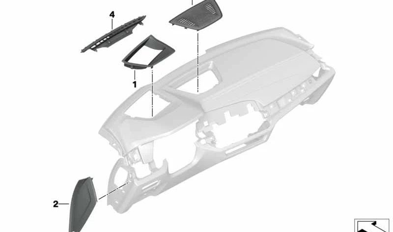Tapita derecha "Airbag off" OEM 51459483030 para BMW G05, G06, G07, F95. Pieza original BMW.