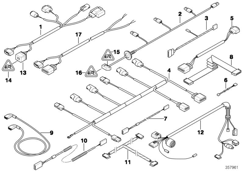 Cableado sensor dirección activa OEM 61126970307 para BMW E60, E61, E63, E64. Compatible con versiones 520d, 520i, 523i, 525d, 525i. Recambio original BMW.
