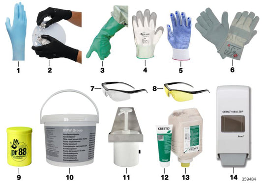 Guantes talla 11 OEM 83190441884 (12 pares) para BMW {E36, E46, E90, E91, E92, E93, F20, F21, F30, F31, F34, G20, G21, X1, X3, X5, X6, Serie 1, 2, 3, 4, 5, 6, 7, Z3, Z4, M modelos}. Original BMW.