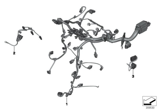 OEM 1251816253 Cablaggio del motore dell'iniettore per BMW F45, F46, F48, F54, F55, F56, F57, F60. Compatibile con tutti i motori B47U/B47O. BMW originale.