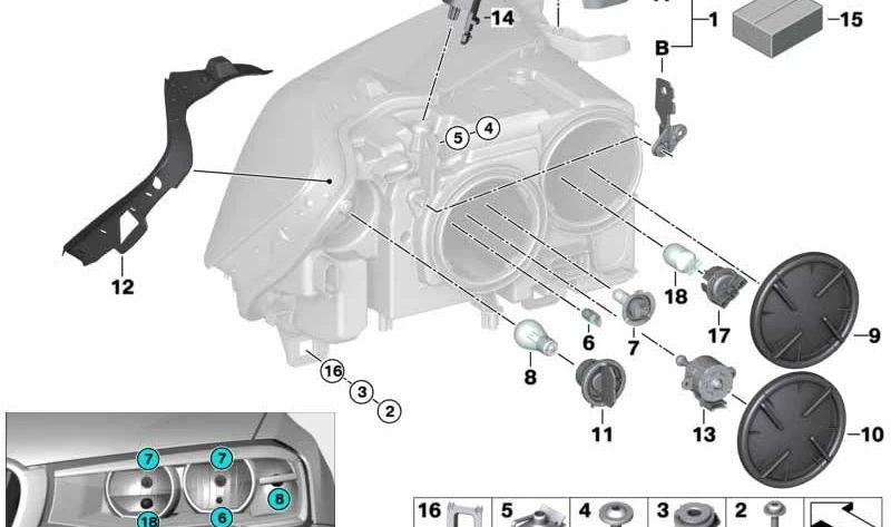 Luz diurna para BMW F25, F26 (OEM 63117401129). BMW original