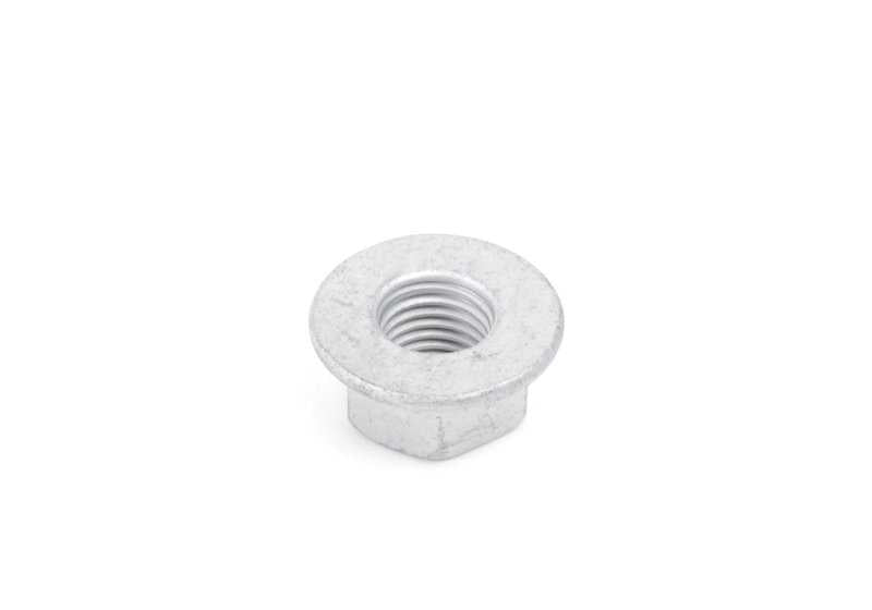 Tuerca autoblocante OEM 33326760668 para BMW {E30,E36,E46,E81,E82,E87,E88,E90,E91,E92,E93,F20,F21,F22,F23,F30,F31,F32,F33,F34,F36,F40,F44,F45,F46,F80,F82,F83,F87,G20,G21,G22,G23,G26,G28,G42,G70,G80,G81,G87,U06,U10,U11,U12,Z1,E52,E85,E86,E89,G29} y MI