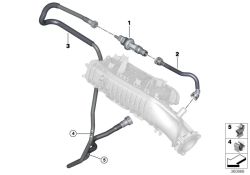Conducto de ventilación con resonador OEM 13908638019 para MINI F56, F55, Countryman F60, BMW 2' F45, F46, X1 F48... y más. Original BMW y MINI.
