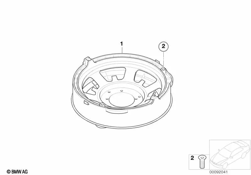 Subwoofer para BMW E39 (OEM 65137894047). Original BMW