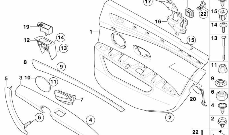 Emblema grigio Porta posteriore OEM 51417277736 per BMW E60, E60N, E61, E61N. BMW originale.