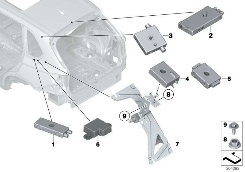 Amplificador de antena diversidad OEM 65209353216 para BMW X6 F16 (modelos xDrive28i, xDrive30d, xDrive35i, xDrive40d). Compatible con producidos entre 2014 y 2019. Repuesto original BMW.