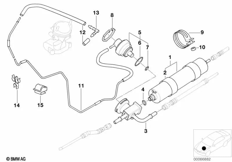 Pressure regulator housing for BMW E39, E52 (OEM 13531406954). Original BMW