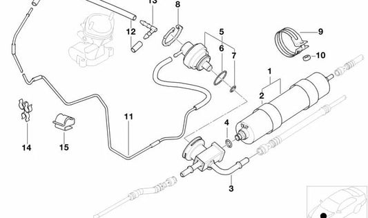 Soporte de manguera OEM 11727831612 para BMW Z8 (E52). Original BMW.