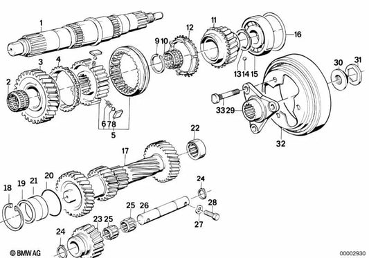 Arandela de tope OEM 23221228065 para BMW Serie 5 E28, Serie 5 E34, Serie 6 E24, Serie 7 E23, Serie 7 E32... y más. Original BMW.