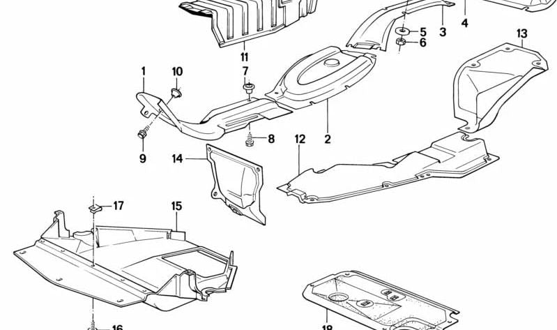OEM 51481852852 Protecteur de moteur pour BMW E23. Pièce BMW originale.