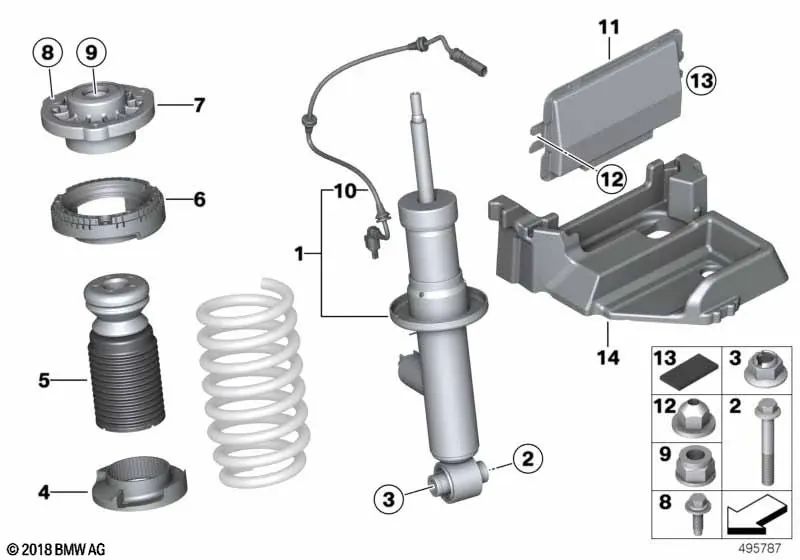 Inserto de espuma para BMW X3 F25, X4 F26 (OEM 37146869868). Original BMW.
