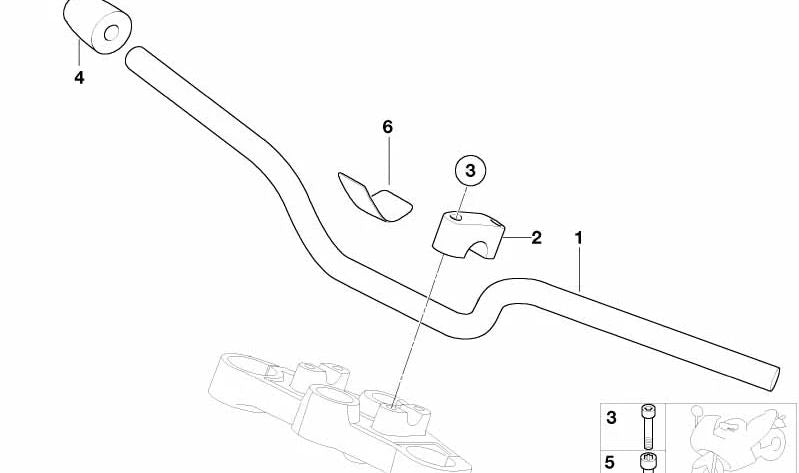 Estribo de sujeción delantero OEM 31427720841 para motos BMW F800R (K73). Original BMW Motorrad.