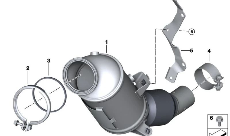 Suporte ao catalizador do motor da BMW 5 G60 Series, X6 G06N (OEM 18325A981A6). BMW original.