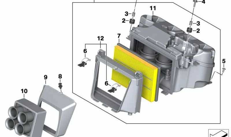 Clip de sujeción del filtro de aire OEM 13717525713 para BMW E60, E61, E63, E64, E85, E86 y Motorrad SK42, K46, K47, K49. Original BMW.