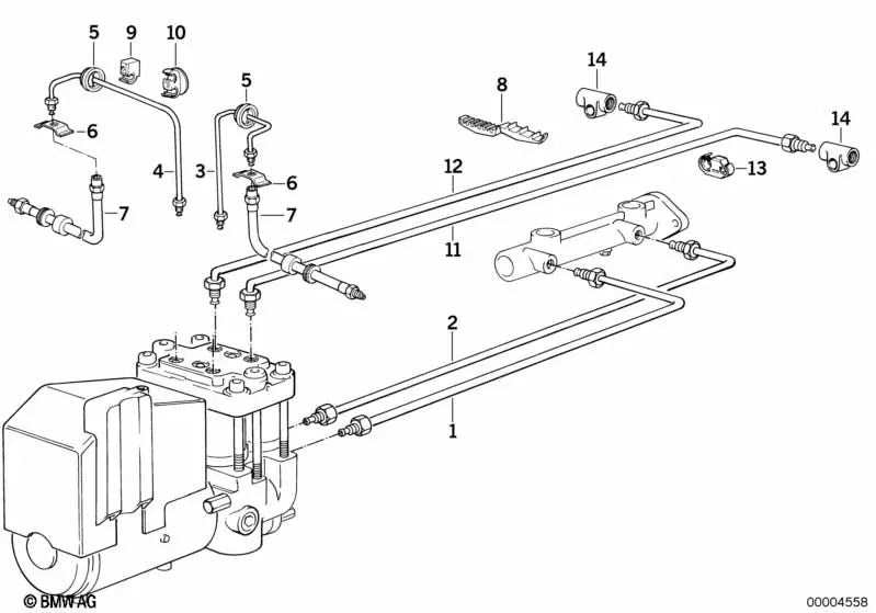 Pipe for BMW 3 Series E21, E30 5 Series E12, E34, E60, E61 6 Series E63, E64 7 Series E23, E32 8 Series E31 (OEM 34326772472). Original BMW.