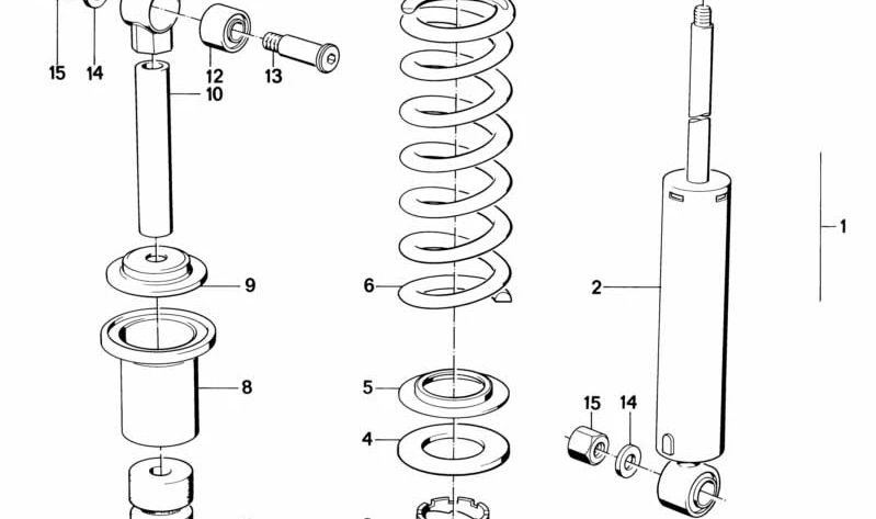 Spring arrière OEM 33531454233 pour BMW E30, E36, E46, E90, E91, E92, E93, F30, F31, G20, G21, X1, X3, X5, Z3, Z4. BMW d'origine.