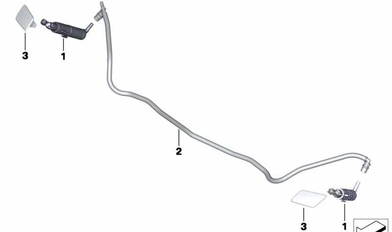 O bico esquerdo do Lavafaros OEM 61677321891 para BMW E84. Peças BMW originais.