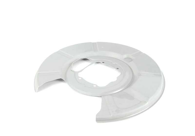 Protector guardapolvo freno trasero izquierdo OEM 34216754629 para BMW E60, E63, E64, E65, E66. Compatible con sistemas de freno trasero. Recambio original BMW.