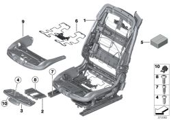 Mecanismo del asiento deportivo derecho OEM 52107351874 para BMW Serie 6 F06 Gran Coupé, F06 Gran Coupé LCI. Original BMW.