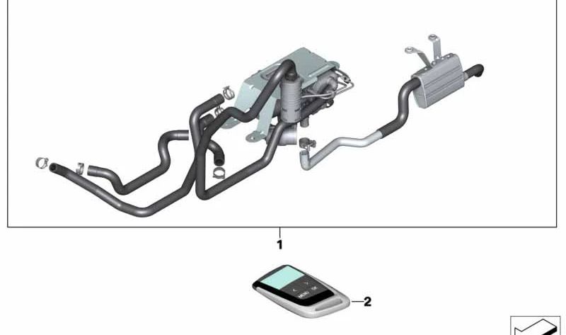 Kit de calefacción auxiliar OEM 64502354977 para BMW F15, F16. Original BMW.