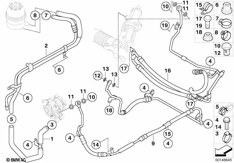 Dehnschlauch per BMW E60, E61N, E63, E64 (OEM 3241283021). BMW originale.