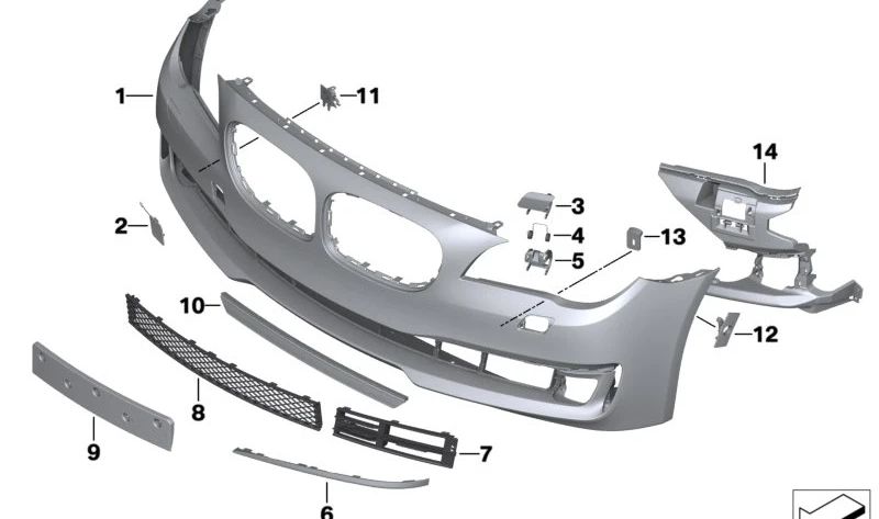 Conjunto de montaje del sensor PDC delantero para BMW F01N, F02N (OEM 51112298310). Original BMW