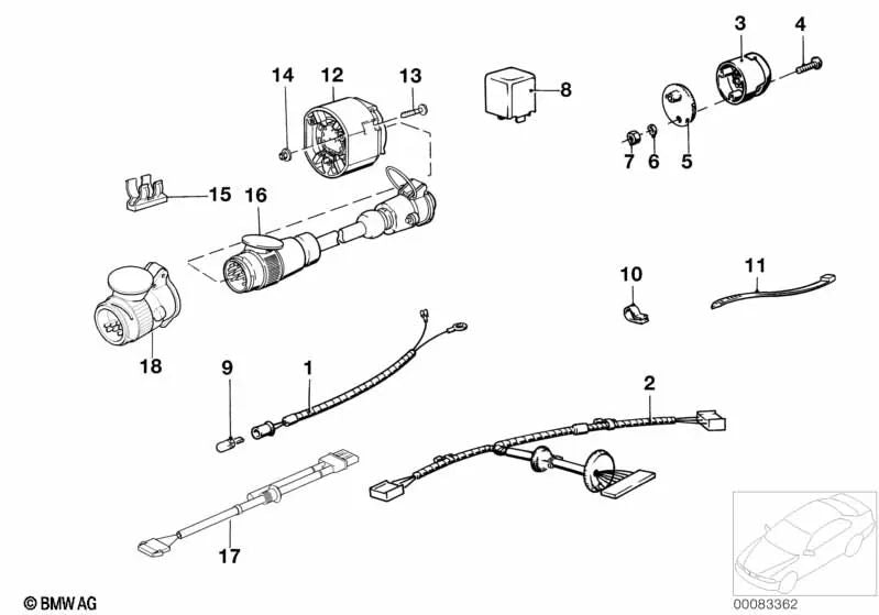 Kabelsatz Dauerplus pour la série BMW 3 E30 (OEM 61121394068). BMW d'origine