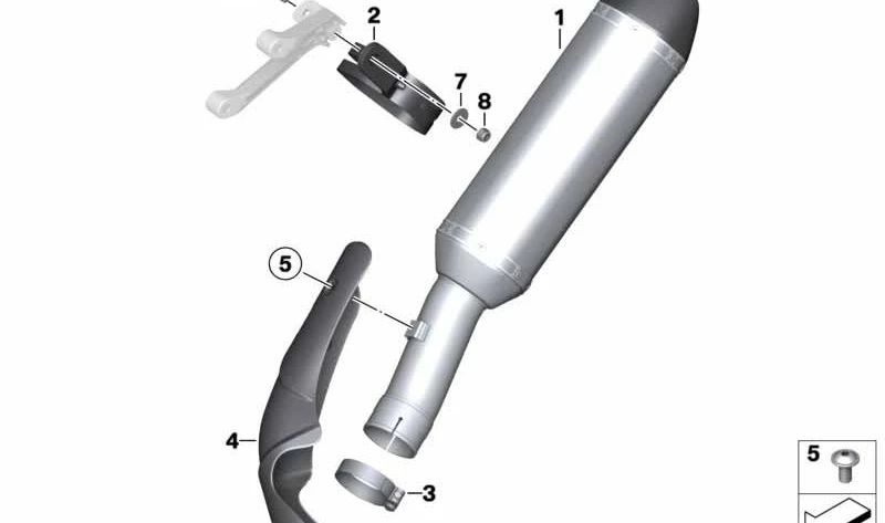 Blindaje térmico de fibra de carbono OEM 18127719482 para motos BMW S 1000 RR (K46), S 1000 R (K47). Original BMW Motorrad.