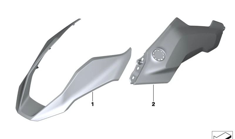 Panel lateral derecho en color verde Aurelius OEM 46815A7A564 para BMW Motorrad R 1300 GS (RKA1, 0M21A75) 2023-2027. Repuesto original BMW Motorrad.