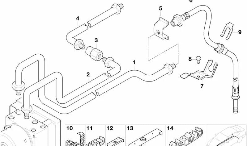 Tubería para BMW Serie 3 E46, Z4 E85 (OEM 34326754940). Original BMW.