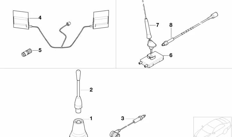 Base de antena techo GSM OEM 84538375641 para BMW E46. Compatible con sistemas de telefonía móvil en techo. Pieza original BMW.