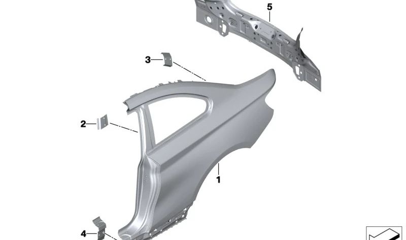 Refuerzo de larguero derecho OEM 41217374410 para BMW F22, F22N, F87, F87N. Original BMW.