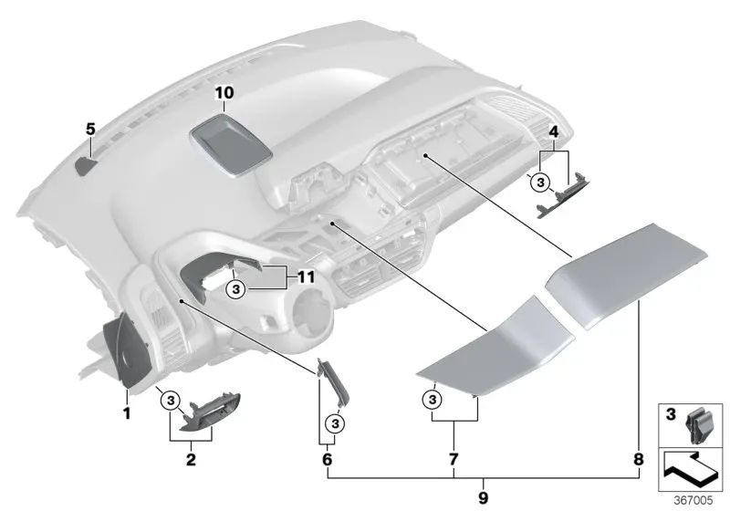 Adorno unidad de mando de luz izquierdo OEM 51459282942 para BMW i3 I01 (2013-2017), i3 I01 LCI (2017-2022). Original BMW.