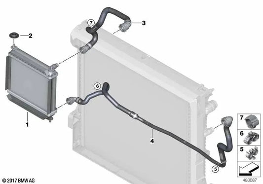 Tubo do radiador de refrigerante para BMW G01, G02 (OEM 17125A022E6). BMW original