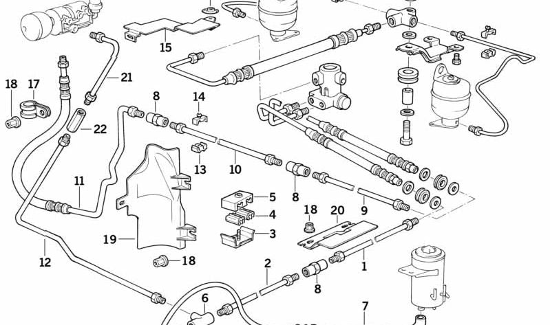 RETOUR TUBE OEM 33191139829 pour BMW E34. Compatible avec les systèmes de nivellement et le blocage électronique. BMW d'origine.