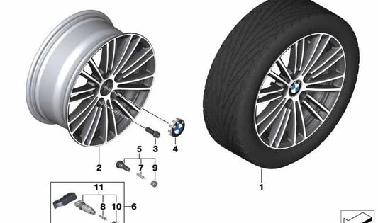 Llantas de aleación 17" gris ferric 7,5Jx17 ET43 OEM 36116879185 para BMW F20, F21, F22, F23. Original BMW.