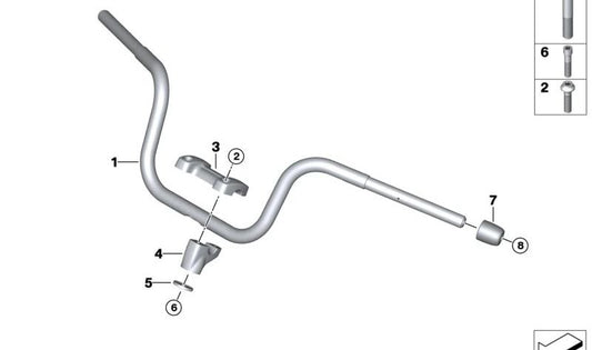 Niedrigere Ziehung Black Uni OEM 32717109194 für BMW R 18, R 18 Klassiker, R 18 Roctane (K34) Motorräder. Originaler BMW Motorrad.