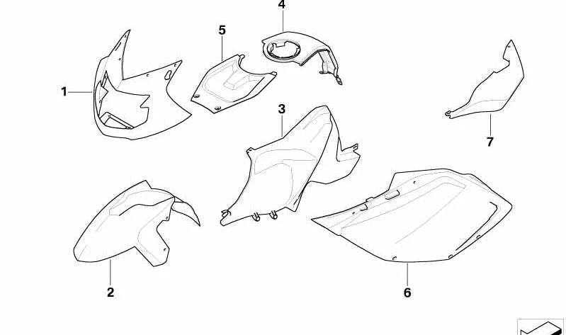 Copertura OEM Airbox 46637678111 per motociclette BMW K1200S, K1300S. BMW MOTORAD originale.