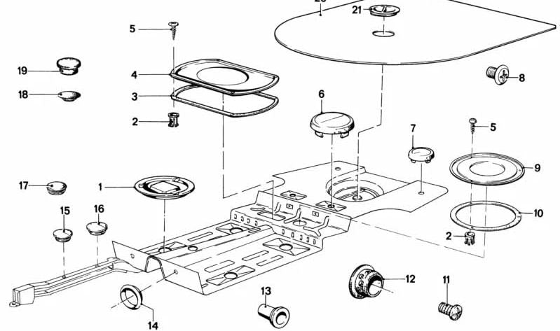 Tapón de cierre OEM 51711889789 para BMW E21. Original BMW.