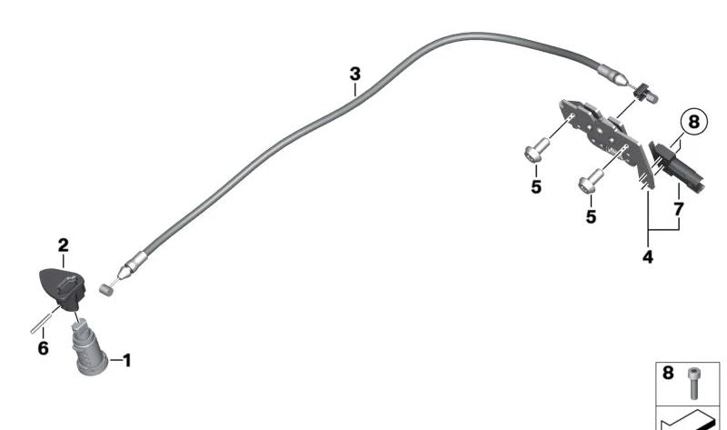 Tornillo cabeza plana OEM 07119906959 para BMW Motorrad C 400 GT, C 400 X, C evolution, F 800 S, F 800 ST, F 650 GS. Original BMW Motorrad. Ideal para fijaciones como la del asiento o carenado.