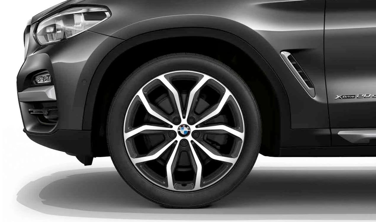 Game completo di ruote in lega Y-Speiche 695 OEM L241000386 per BMW (Modelli compatibili: F20, F21, F30, F31, F32, F33, F36, G20, G21, G30, G31, X1 F48, X2 F39). BMW originale.