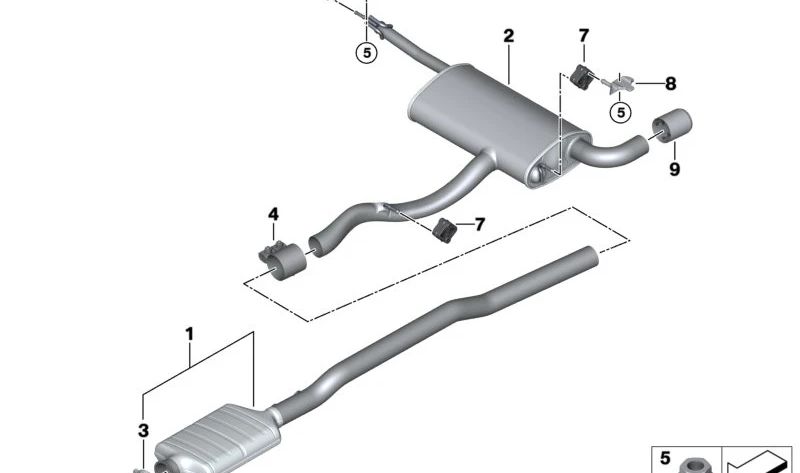 Silencioso trasero (escape) OEM 18308593645 para MINI F54, F60. Original MINI.