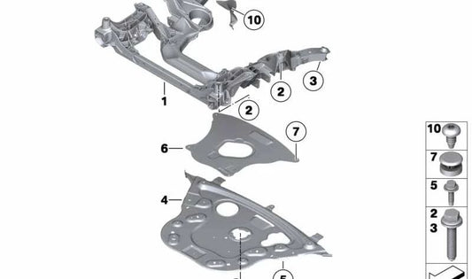 Chapa térmica derecha OEM 31146777758 para BMW F06, F07, F10, F11, F12, F13, F02. Protección de calor original BMW.