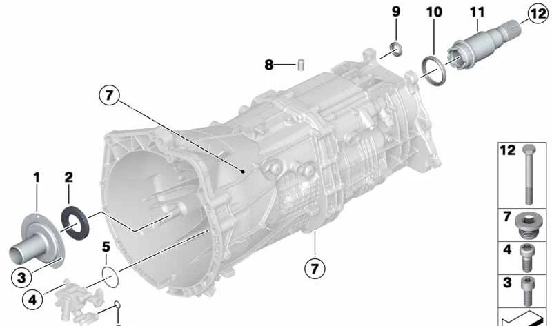 Tornillo hexagonal M10x95 OEM 23117551426 para BMW E46, E90, E91, E92, F30, F32, F36, E60, E61, E84, E83, E53. Original BMW.