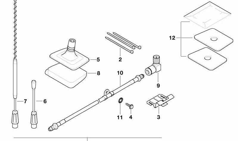Unidad de control para antena (Anschaltbox) OEM 84508370551 para BMW E36, E38 y E39. Compatible con kits de antena en luneta o ventana y sistemas telefónicos originales. Original BMW.
