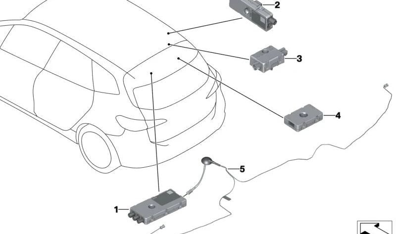 Amplificador de antena AM/FM/DAB OEM 65205A4FF06 para BMW Serie 2 U06 (216i, 218d, 218i, 220d). Compatible con modelos desde 2021 hasta 2030. Original BMW.