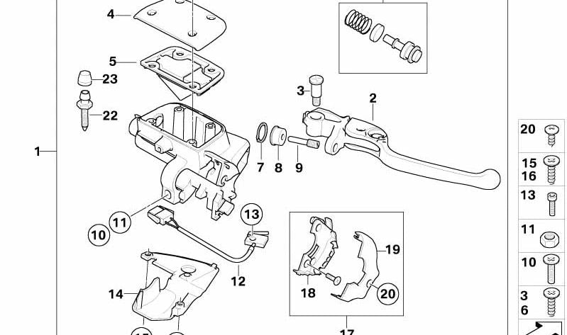 Juego de reenvío de cable acelerador OEM 32727682063 para motos BMW K1200 RS, K1200 LT, K1200 GT (1998-2009). Original BMW Motorrad.